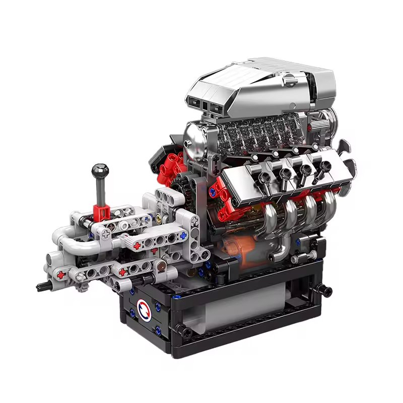 Motor American Muscle Car V8 con transmisión Mould King 10225 – 855 piezas
