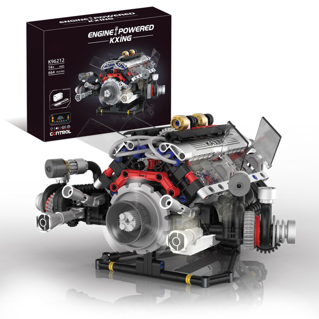 Motor BMW F1 V8 de bloques K96212 – 664 piezas, luces y app