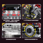 Motor Ferrari F40 LM V8 de bloques K96207 – 700 piezas, luces y app